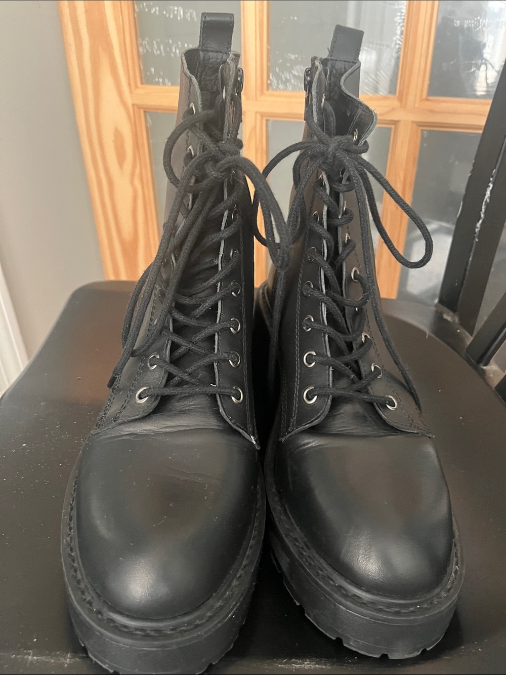 Steve Madden Tornado Combat Boots black size 10 genuine leather - Picture 5 of 13